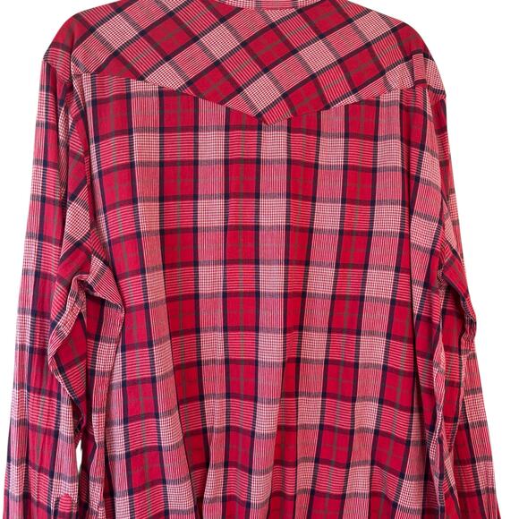 Salt Valley Western Red Plaid Pearl Snap Button Down Long Sleeve Shirt sz XL - Picture 2 of 9